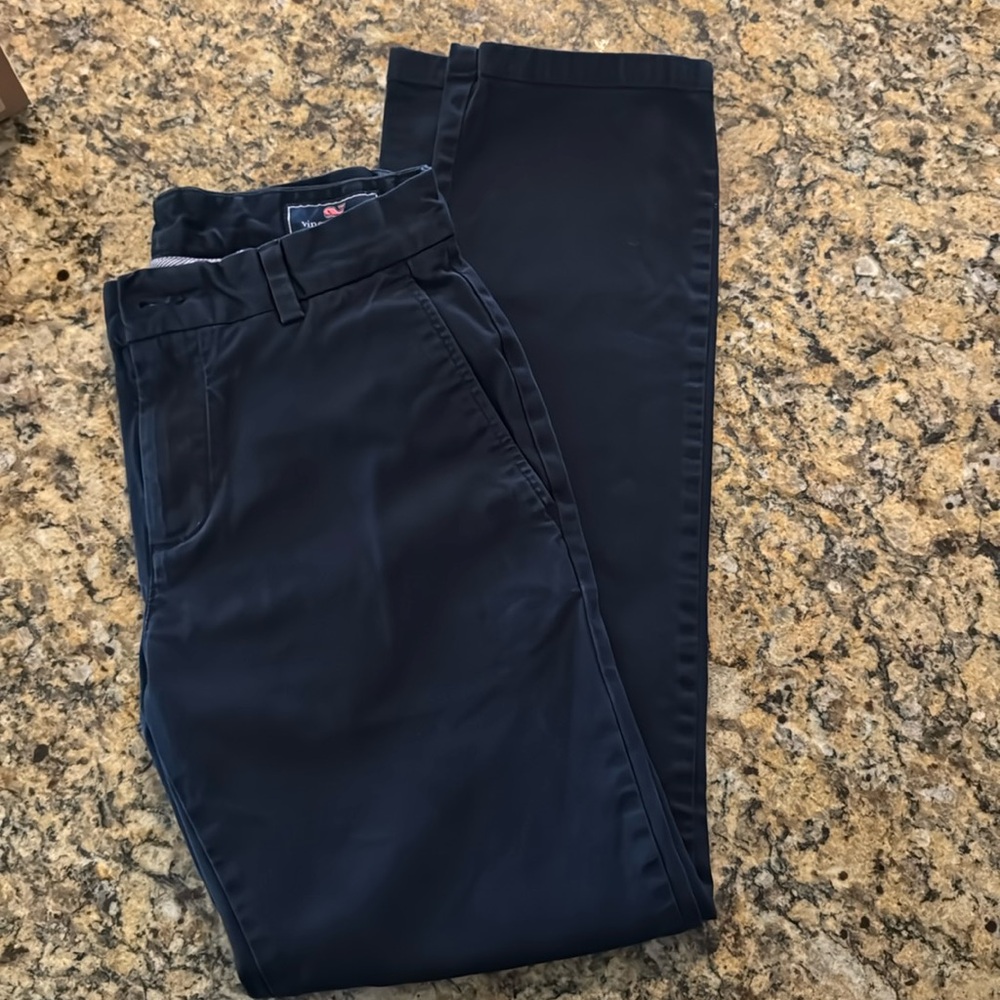Vineyard Vines Breaker Pants Mens 28x30 Navy Stretch Chino Classic Flat Front